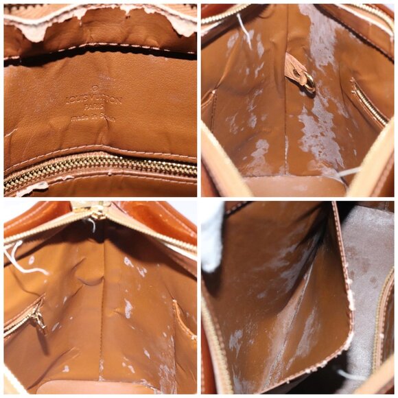 LOUIS VUITTON Monogram Vernis Houston Hand Bag Bronze - Picture 15 of 16